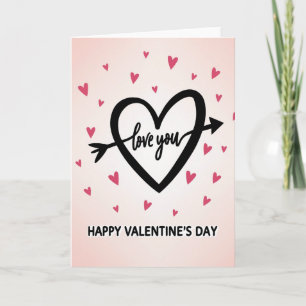 Carte de Saint-Valentin rose joyeuse