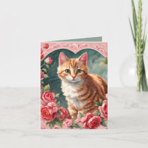 Carte de Saint-Valentin Tabby Kitten Meow velous