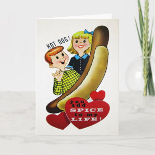 Carte de Saint-Valentin Vintage Hotdog