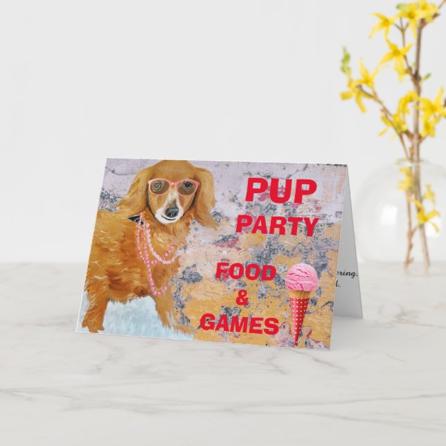 CARTE DE SALUT DE LA FÊTE D'ANNIVERSAIRE PUP (Fleur jaune)