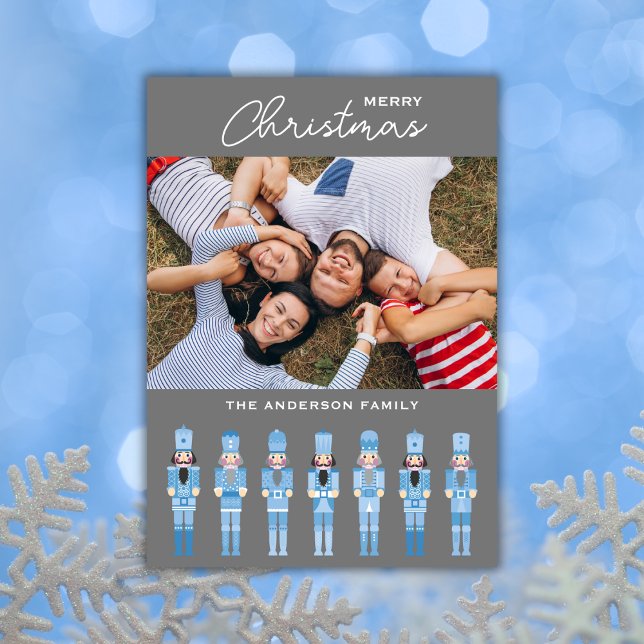 CARTE DE SALUT DE NOËL BLEU NUTCRACKER (Créateur téléchargé)