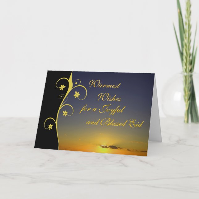 Carte de salutation élégante personnalisable d'Eid (Devant)