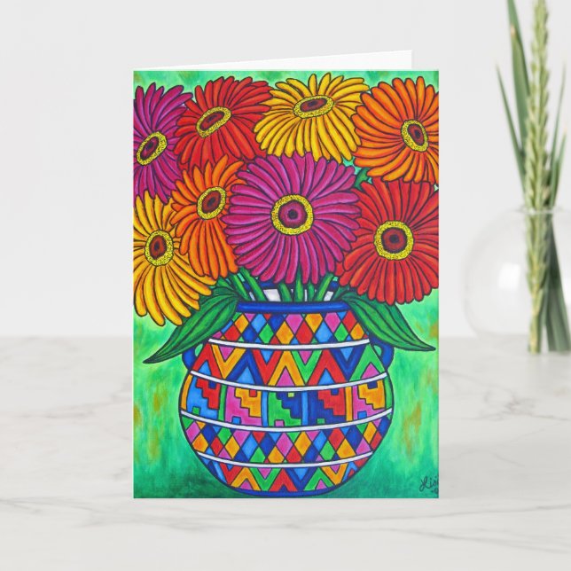 Carte de salutation/note de fiesta de Zinnia (Devant)