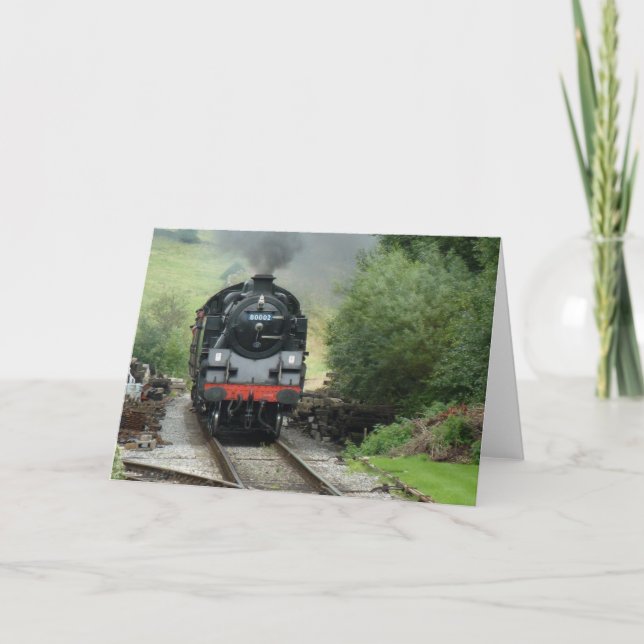 Carte de salutation/note de train de vapeur (Devant)