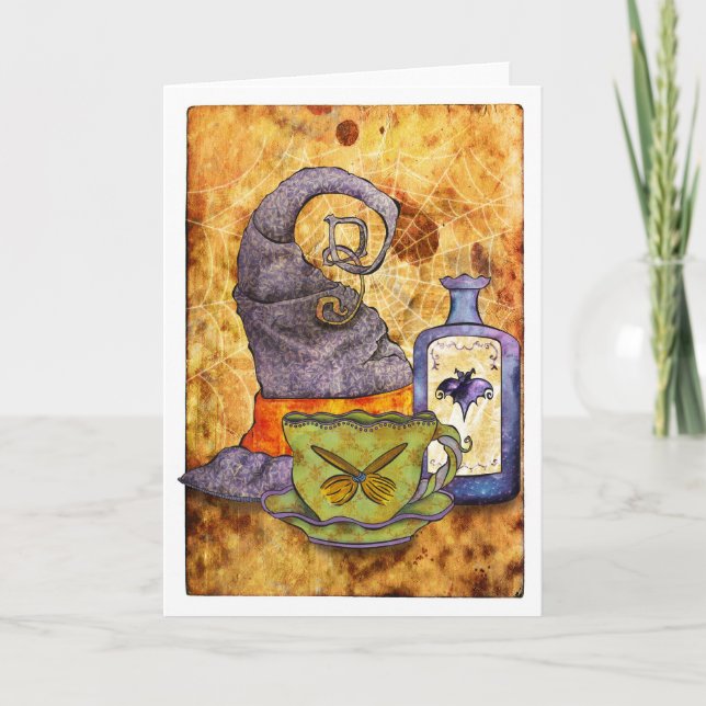Carte de salutation pour le thé de sorcière (Devant)