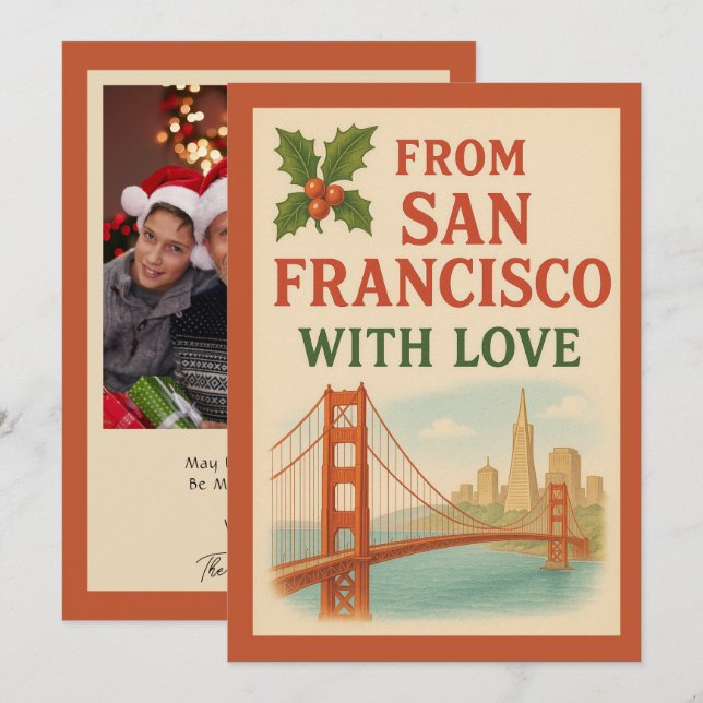 Carte De San Francisco Avec Amour Personnalisé Noël (Devant / Derrière)