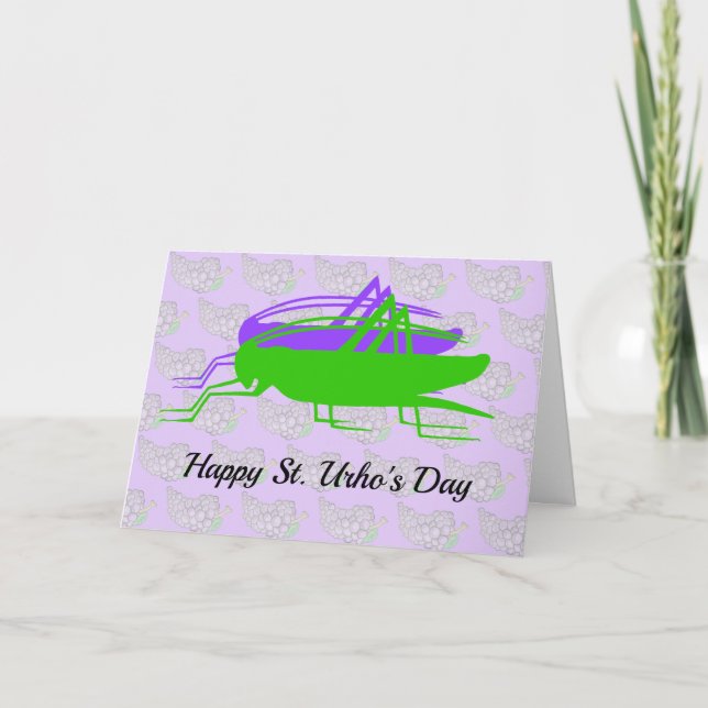 Carte de sauterelle St. Urho's Day (Devant)
