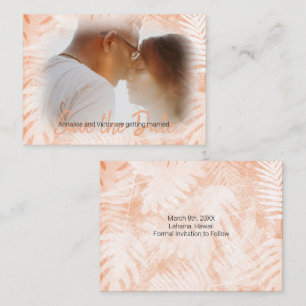 Carte de sauvegarde Coral Orange Tropical Palm Lea