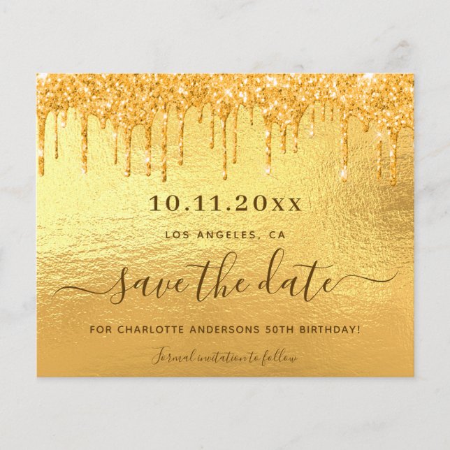 Carte de sauvegarde d'anniversaire à paillettes do (Devant)