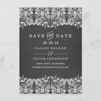 Carte de sauvegarde de date Chalkboard & Lace