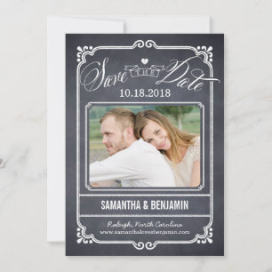 Carte de sauvegarde de date Chalked Frame