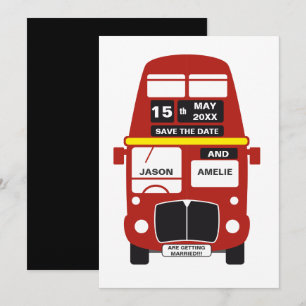 Carte de sauvegarde de date de bus de Londres noir