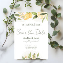 Carte de sauvegarde de date de jardin de citron