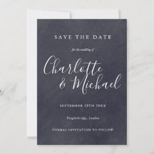 Carte de sauvegarde de date de mariage à craie Boh
