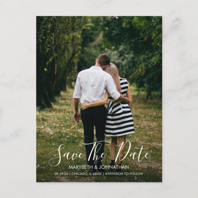 Carte de sauvegarde de date de mariage à l'aquarel (Devant)