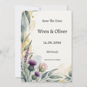 Carte de sauvegarde de date de mariage à motif flo
