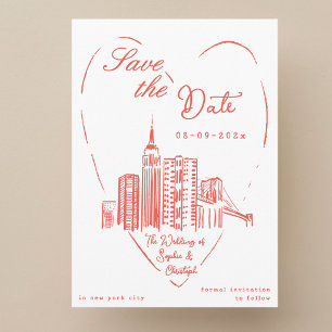 Carte de sauvegarde de date de mariage à New York 
