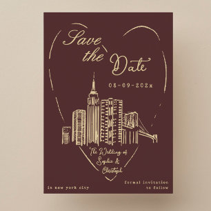 Carte de sauvegarde de date de mariage à New York 