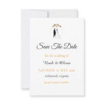 Carte de sauvegarde de date de mariage à script mi