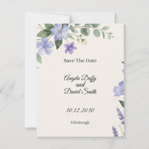 Carte de sauvegarde de date de mariage au chardon