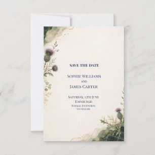 Carte de sauvegarde de date de mariage au tartan d
