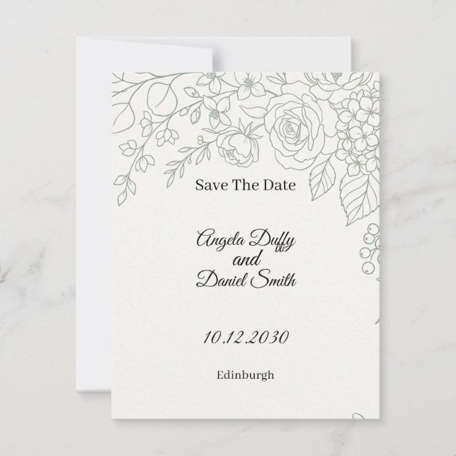 Carte de sauvegarde de date de mariage avec illust (Devant)