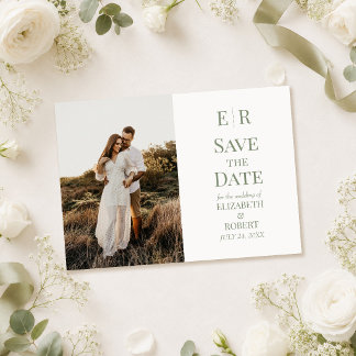 Carte de sauvegarde de date de mariage avec monogr