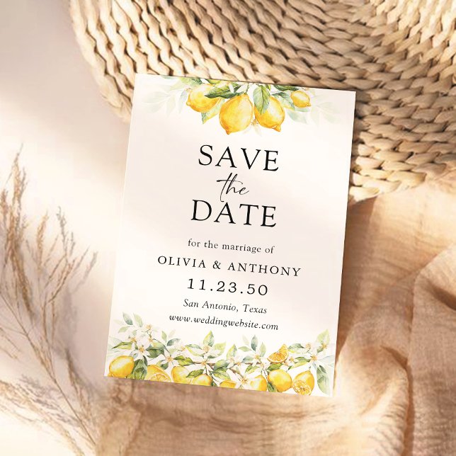 Carte de sauvegarde de date de mariage Citron Vert (Créateur téléchargé)