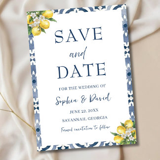 Carte de sauvegarde de date de mariage en carrelag