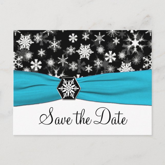 Carte de sauvegarde de date de mariage Flocons de  (Devant)