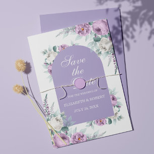 Carte de sauvegarde de date de mariage florale lav