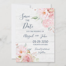 Carte de sauvegarde de date de mariage Florale Ros