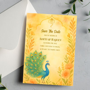 Carte de sauvegarde de date de mariage indien flor