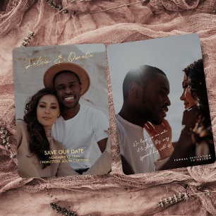 Carte de sauvegarde de date de mariage photo minim