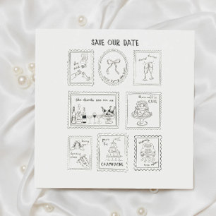Carte de sauvegarde de date dessinée à la main ave