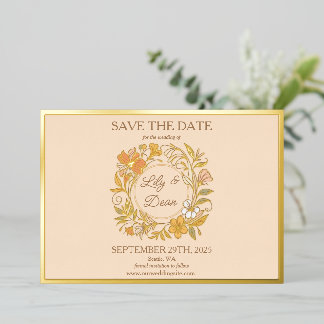 Carte de sauvegarde de date élégante Art Nouveau à