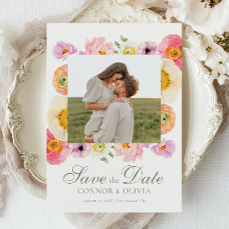 Carte de sauvegarde de date florale lumineuse