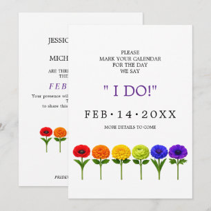Carte de sauvegarde de date LGBTQ Fleurir ensemble