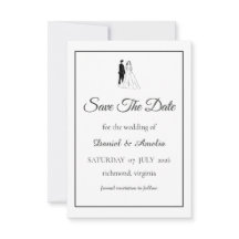 Carte de sauvegarde de date minimale noir et blanc