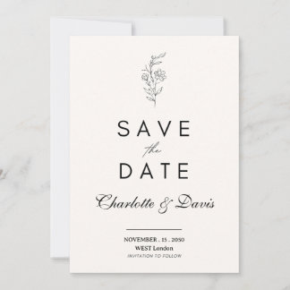Carte de sauvegarde de date minimaliste florale