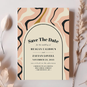 Carte de sauvegarde de date Rose Noir Arche Tourbi