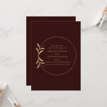 Carte de sauvegarde de date Royale Deep Burgundy