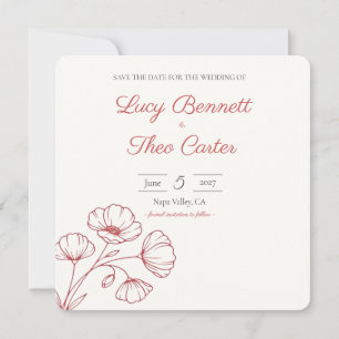 Carte de sauvegarde de date Scarlet Poppy
