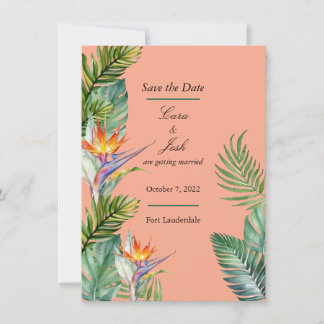 Carte de sauvegarde de date tropicale