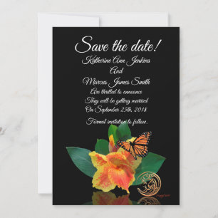 Carte de sauvegarde de la date canna lily et papil