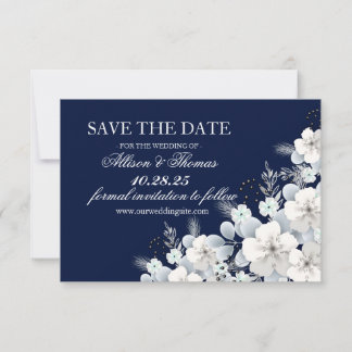 Carte de sauvegarde de la date fleur blanche sakur
