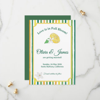 Carte de sauvegarde de mariage au citron