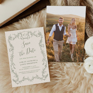 Carte de sauvegarde de mariage de sauge de rose dé
