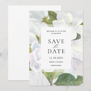 Carte de sauvegarde de mariage Fleurs de magnolia 