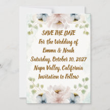 Carte de sauvegarde de mariage floral | Carte pers